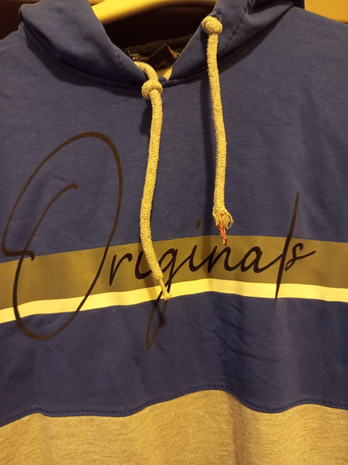 Mavi Gri Kapüşonlu Erkek Sweatshirt - Görsel 2