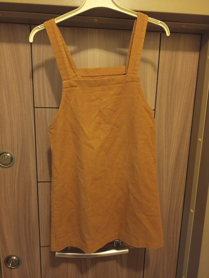 Kahverengi Süet Midi Kısa Salopet - Görsel 4