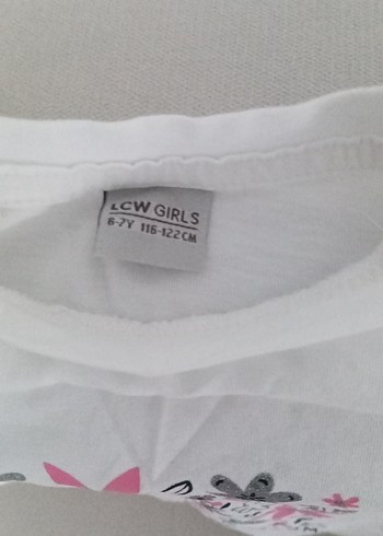 Kız Çocuk Beyaz Uzun Kollu Baskılı Tişört - Görsel 2