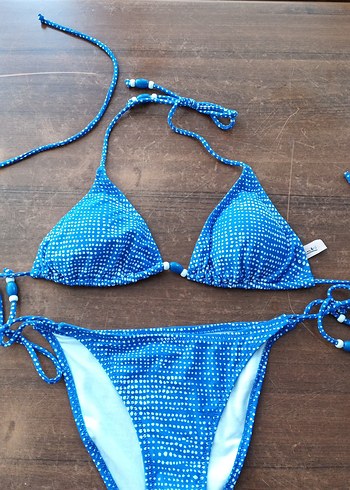 Penti Boncuk Detaylı Mavi Bohem Bikini