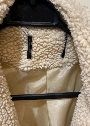 Bej Midi Kadın Peluş Kaban - Görsel 6