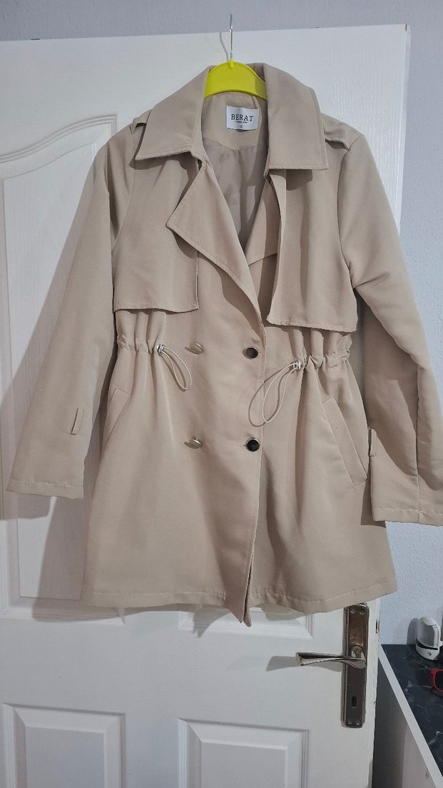 Bej Kadın Midi Trençkot - Görsel 2