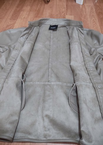 PULLANDBEAR Düğmeli Bej Deri Kadın Ceket - Görsel 6