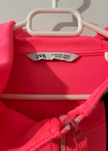 Fermuarlı Kapüşonlu Kısa Pembe Sweatshirt - Görsel 3