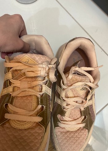 Bej Platform Topuklu Bağcıklı Kadın Spor Ayakkabı - Görsel 2