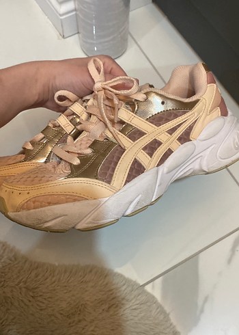 Bej Platform Topuklu Bağcıklı Kadın Spor Ayakkabı - Görsel 4