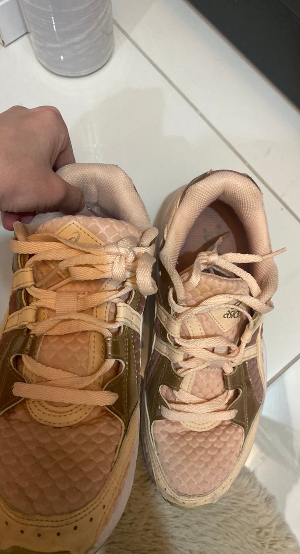 Bej Platform Topuklu Bağcıklı Kadın Spor Ayakkabı - Görsel 2