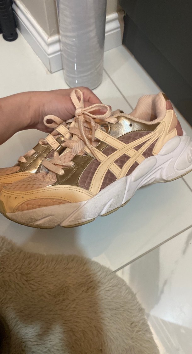 Bej Platform Topuklu Bağcıklı Kadın Spor Ayakkabı - Görsel 4