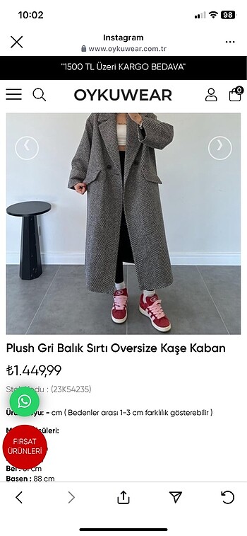 Diğer OVESİZE KABAN