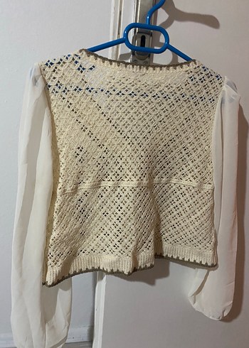 Nakışlı Bohem Örgü Hırka - Görsel 6