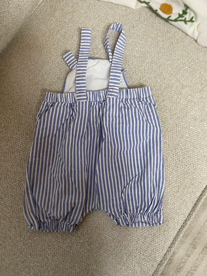 Mavi Çizgili Erkek Bebek Salopet - Görsel 3