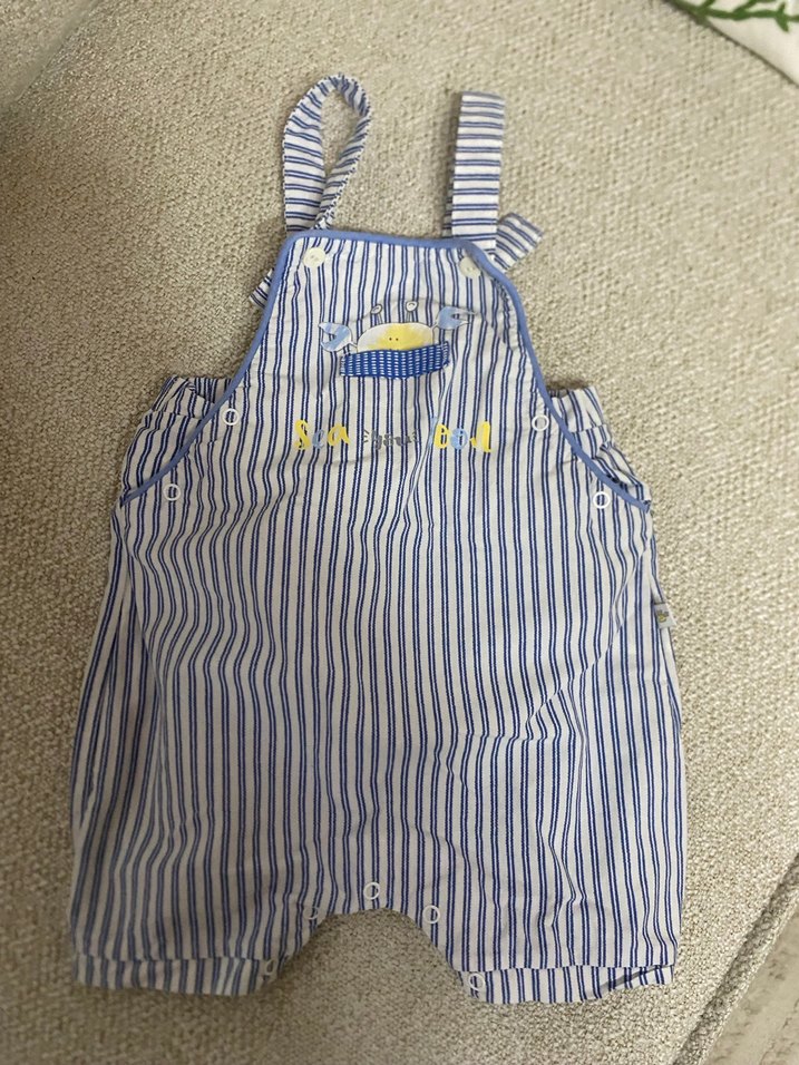 Mavi Çizgili Erkek Bebek Salopet - Görsel 2