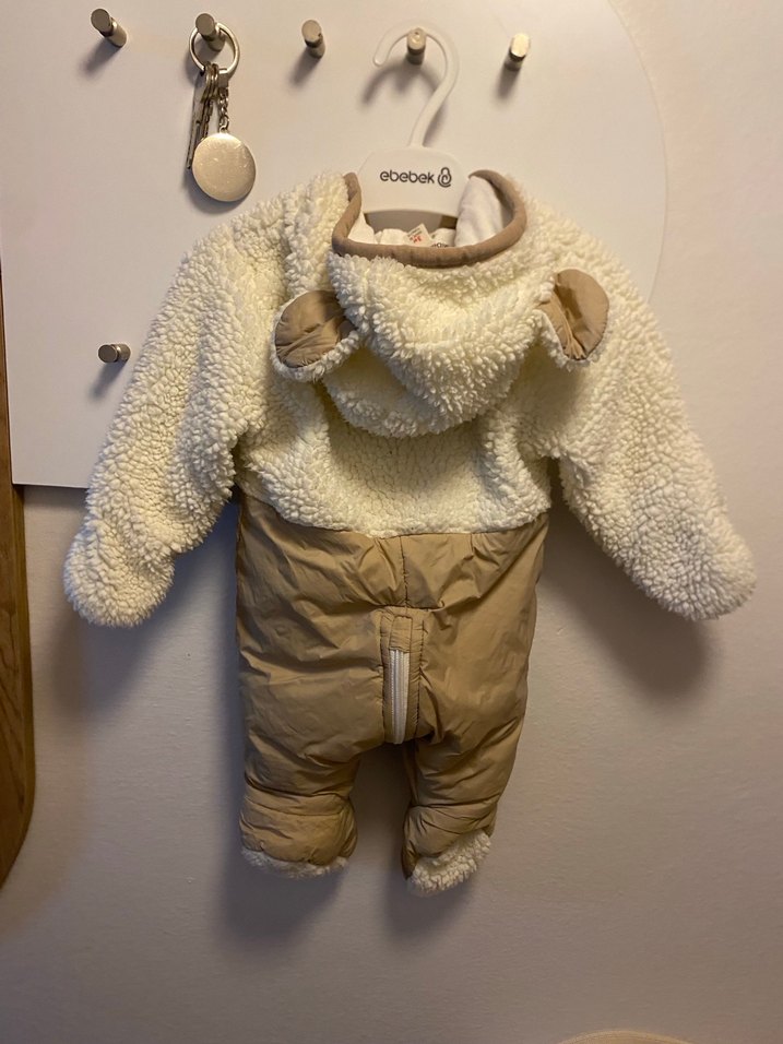 Bej Kürklü Bebek astronot Tulumu - Görsel 3