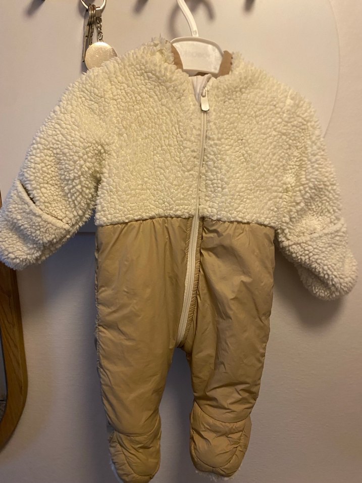 Bej Kürklü Bebek astronot Tulumu - Görsel 2