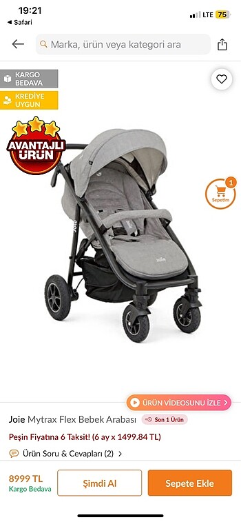 Joie mytrax flex bebek arabası