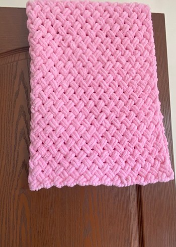 Pembe Örgü Bebek Battaniyesi - Görsel 2