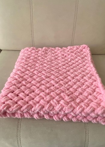 Pembe Örgü Bebek Battaniyesi - Görsel 4