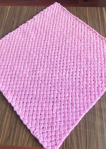 Pembe Örgü Bebek Battaniyesi - Görsel 3