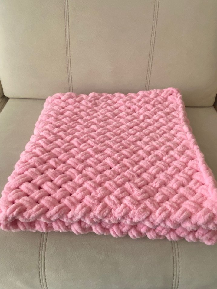 Pembe Örgü Bebek Battaniyesi - Görsel 4