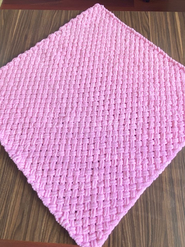 Pembe Örgü Bebek Battaniyesi - Görsel 3