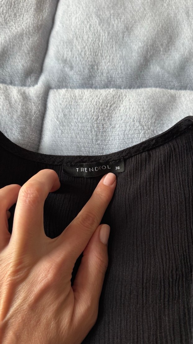 Siyah Uzun Kollu Rahat Kadın Sabahlık / Beachde de kullanılır - Görsel 2