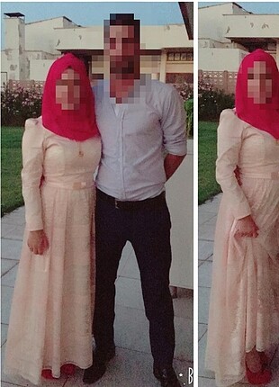 Dantelli uzun elbise
