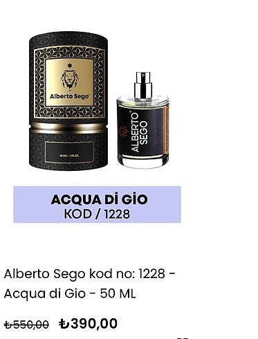 Diğer Alberto Sego Armani Acqua Di Gio