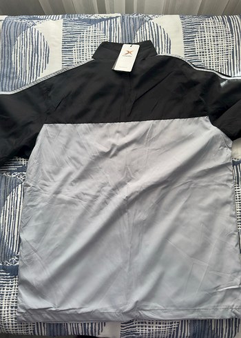 Gri Mavi Uzun Kollu Spor Yağmurluk - Görsel 3