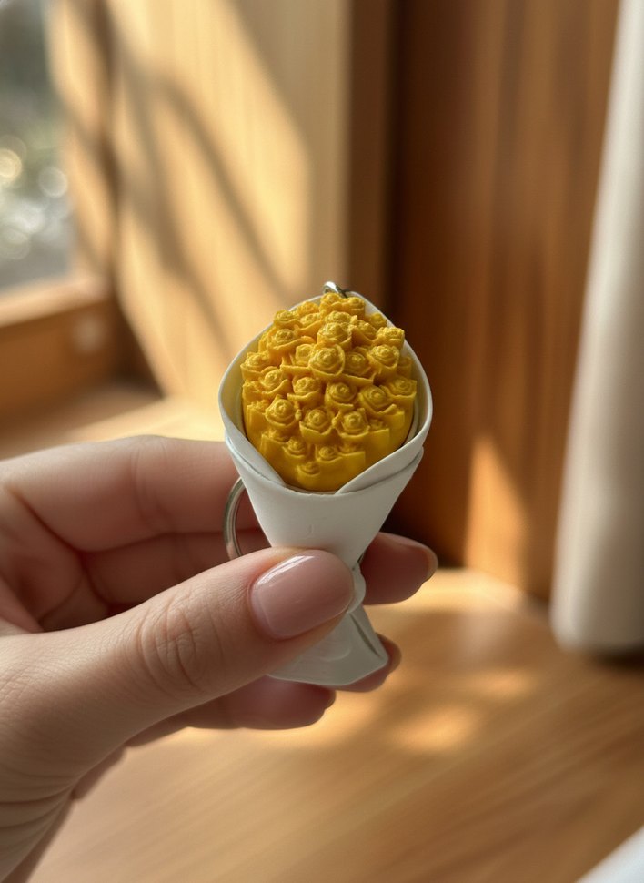 14 ŞUBAT ÇİÇEK BUKETİ ANAHTARLIK - Görsel 3