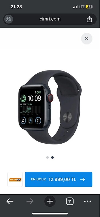 Apple Watch Apple Watch SE 2022 40 mm Gece Yarısı