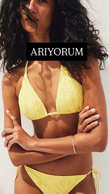 H&M sarı bikini Üstü