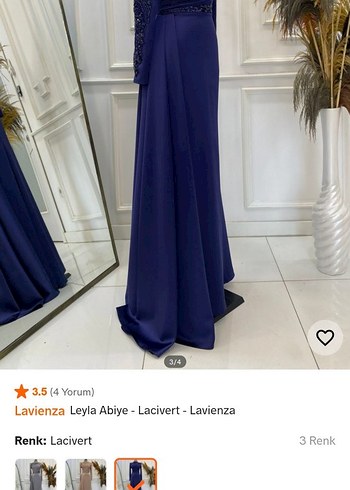 Abiye Lacivert Drapeli Uzun Abiye Elbise