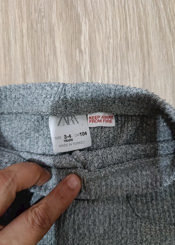 Zara Gri kiz Çocuk Rahat Örgü Pantolon