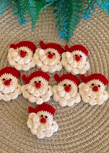 Renkli Nakışlı Örgü Noel Baba Çıt Çıt Toka - Görsel 2