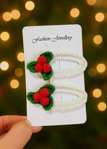 Kokina  Çıt Çıt Örgü Çocuk Toka Seti - Görsel 2