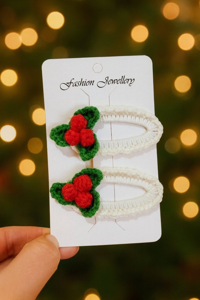 Kokina  Çıt Çıt Örgü Çocuk Toka Seti - Görsel 2