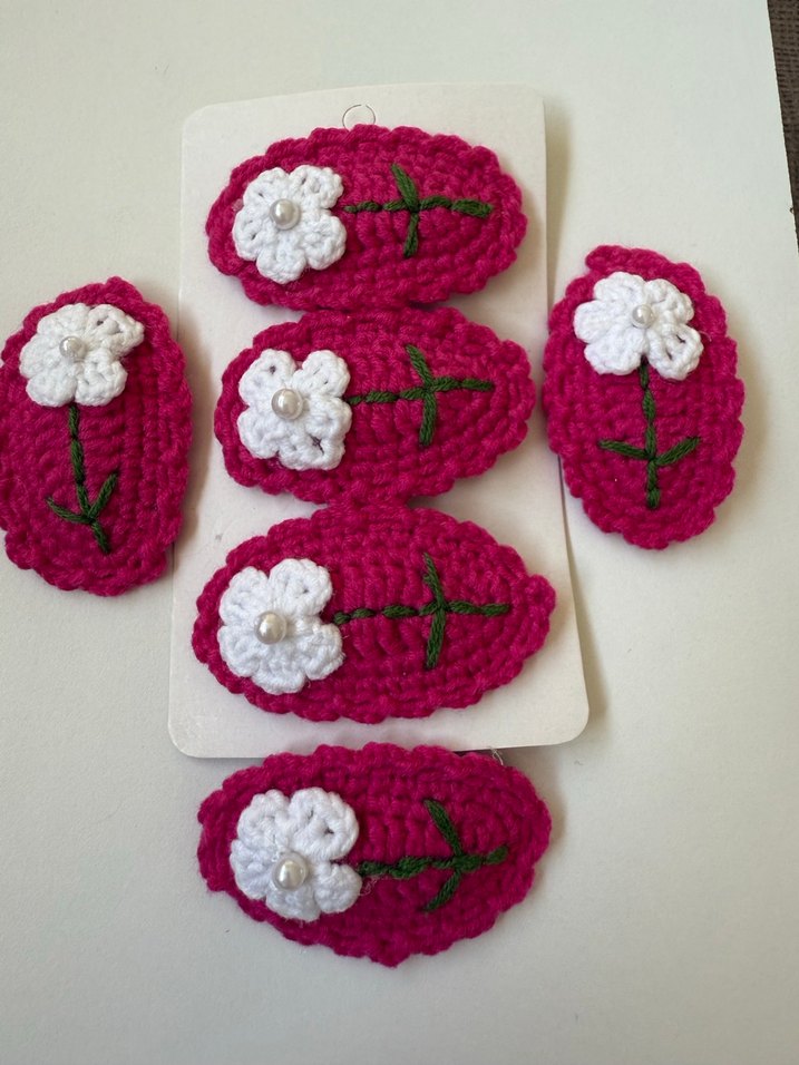 İşlemeli Papatya Çıt Çıt Toka - Görsel 2