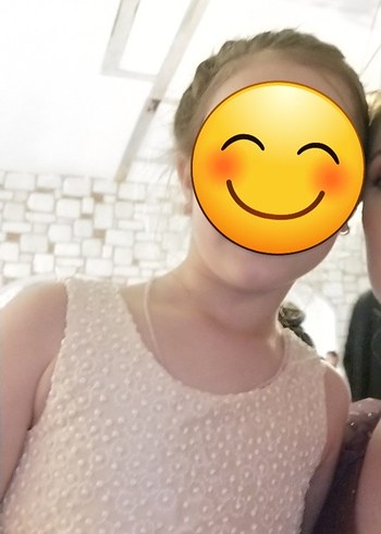 Diğer Bej Kürklü Uzun Kollu Kız Çocuk Abiye Elbise