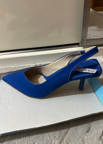 Mavi-Lacivert  İnce Topuklu Kadın Ayakkabı - Görsel 4