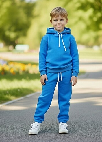 7 yaş çocuk takımı kışlık kapşonlu  - Görsel 2