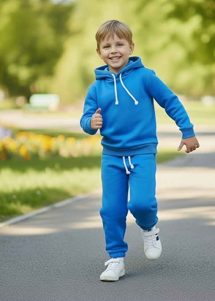 7 yaş çocuk takımı kışlık kapşonlu  - Görsel 3