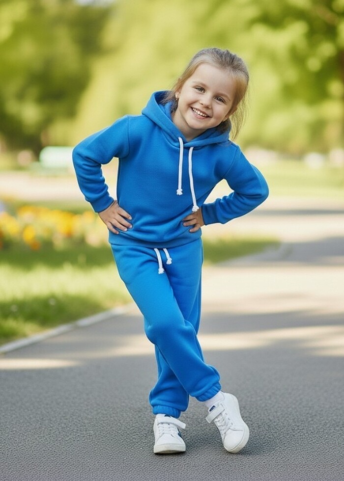 7 yaş çocuk takımı kışlık kapşonlu  - Görsel 4