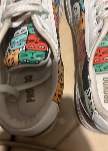 Renkli Baskılı Kadın Spor Ayakkabı - Görsel 7