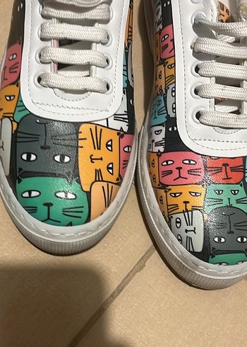 Renkli Baskılı Kadın Spor Ayakkabı - Görsel 2