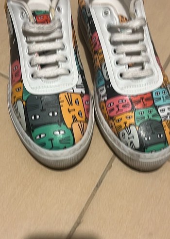 Renkli Baskılı Kadın Spor Ayakkabı - Görsel 3