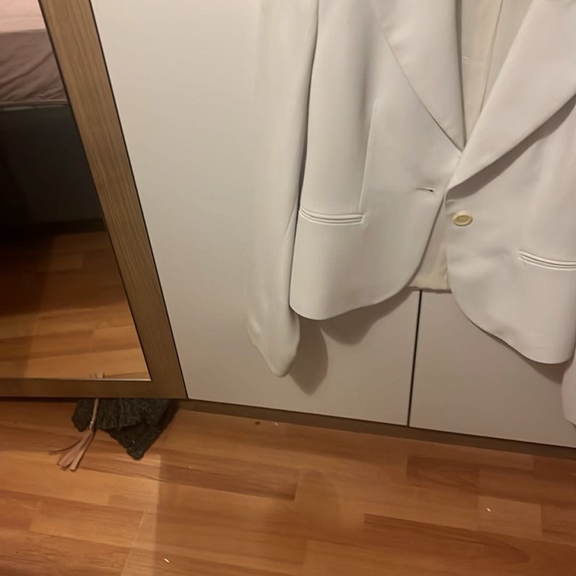 Kadın Beyaz Denim Blazer - Normal Boy - Görsel 4