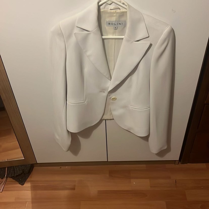 Kadın Beyaz Denim Blazer - Normal Boy - Görsel 2