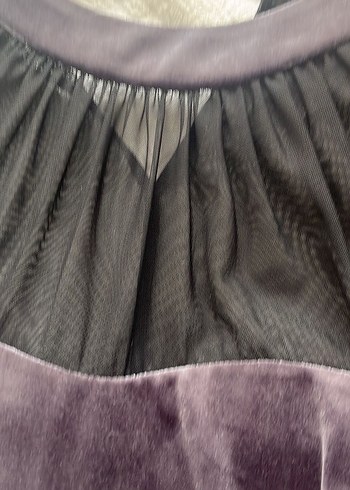 Gri Transparan Detaylı Uzun Kollu Kalem Elbise - Görsel 5