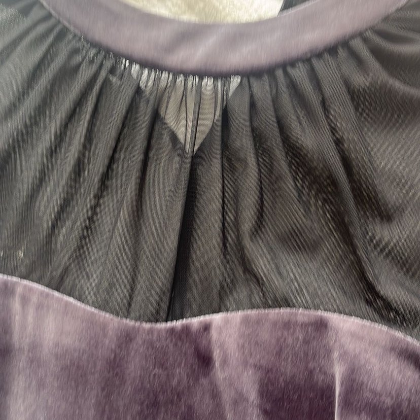 Gri Transparan Detaylı Uzun Kollu Kalem Elbise - Görsel 5