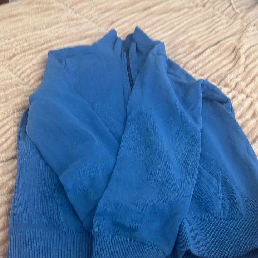 Erkek Parlak Mavi Fermuarlı Sweatshirt - Görsel 3